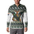 South Africa Christmas Rugby Button Sweatshirt Springboks Mascot Mix African Pattern - Wonder Print Shop