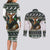 South Africa Christmas Rugby Couples Matching Long Sleeve Bodycon Dress and Long Sleeve Button Shirt Springboks Mascot Mix African Pattern - Wonder Print Shop