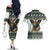 South Africa Christmas Rugby Couples Matching Off The Shoulder Long Sleeve Dress and Hawaiian Shirt Springboks Mascot Mix African Pattern - Wonder Print Shop