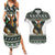 South Africa Christmas Rugby Couples Matching Summer Maxi Dress and Hawaiian Shirt Springboks Mascot Mix African Pattern - Wonder Print Shop