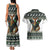 South Africa Christmas Rugby Couples Matching Tank Maxi Dress and Hawaiian Shirt Springboks Mascot Mix African Pattern - Wonder Print Shop