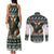 South Africa Christmas Rugby Couples Matching Tank Maxi Dress and Long Sleeve Button Shirt Springboks Mascot Mix African Pattern - Wonder Print Shop