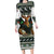 South Africa Christmas Rugby Family Matching Long Sleeve Bodycon Dress and Hawaiian Shirt Springboks Mascot Mix African Pattern - Wonder Print Shop