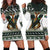 South Africa Christmas Rugby Hoodie Dress Springboks Mascot Mix African Pattern - Wonder Print Shop