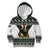 South Africa Christmas Rugby Kid Hoodie Springboks Mascot Mix African Pattern - Wonder Print Shop