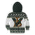 South Africa Christmas Rugby Kid Hoodie Springboks Mascot Mix African Pattern - Wonder Print Shop