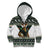 South Africa Christmas Rugby Kid Hoodie Springboks Mascot Mix African Pattern - Wonder Print Shop