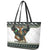 South Africa Christmas Rugby Leather Tote Bag Springboks Mascot Mix African Pattern - Wonder Print Shop