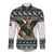 South Africa Christmas Rugby Long Sleeve Button Shirt Springboks Mascot Mix African Pattern - Wonder Print Shop