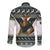 South Africa Christmas Rugby Long Sleeve Button Shirt Springboks Mascot Mix African Pattern - Wonder Print Shop