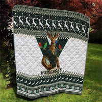 Rugby quilt with Springboks mascot graphic, dark green top with white quilted center