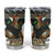 South Africa Christmas Rugby Tumbler Cup Springboks Mascot Mix African Pattern