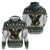 South Africa Christmas Rugby Zip Hoodie Springboks Mascot Mix African Pattern