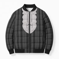 Liberia Black Kpelle Traditional Pattern Bomber Puffer Jacket - Wonder Print Shop