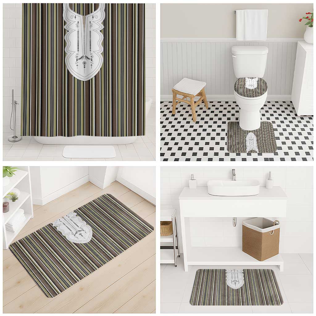 Liberia Brown Kpelle Traditional Pattern Bathroom Set - Wonder Print Shop