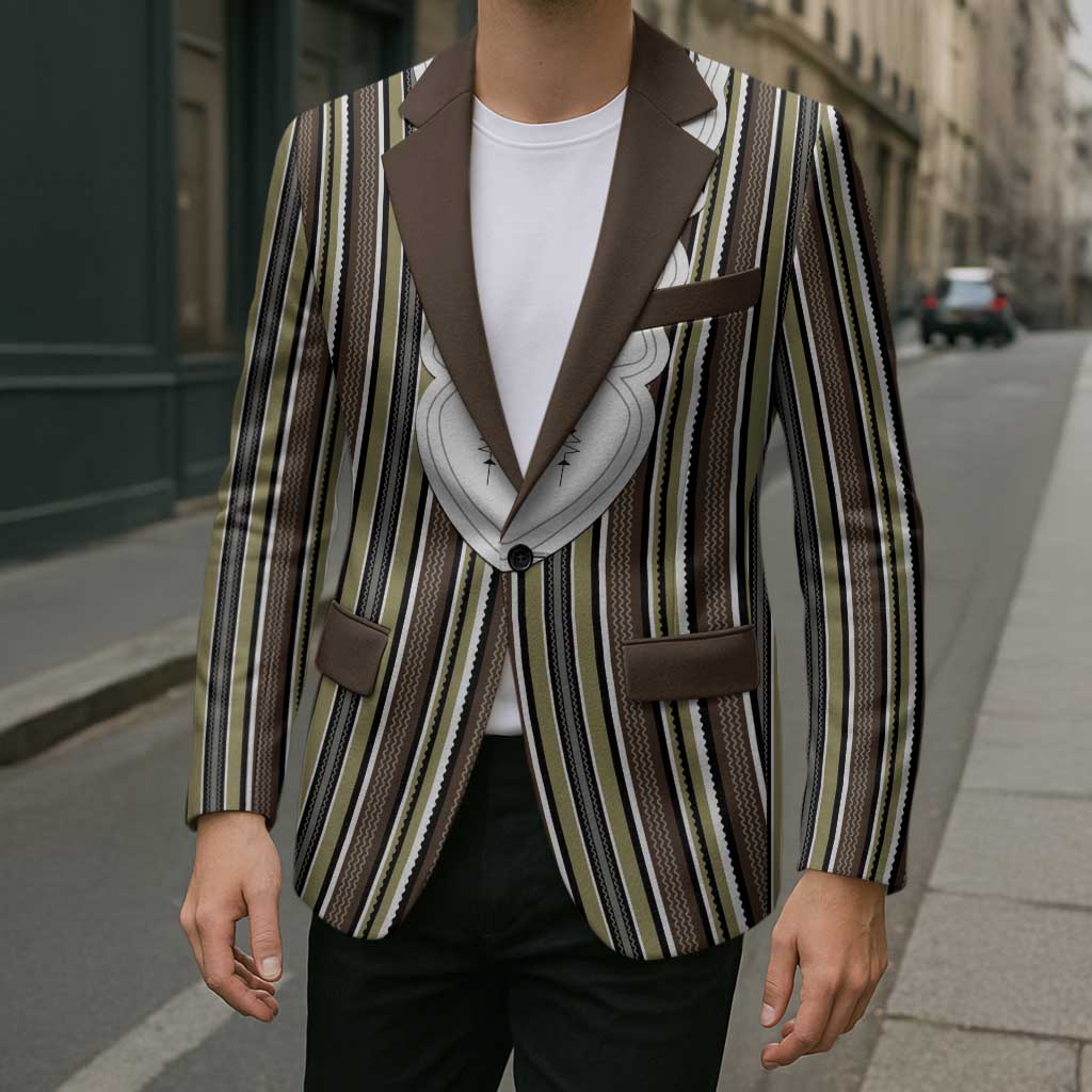 Liberia Brown Kpelle Traditional Pattern Blazer - Wonder Print Shop