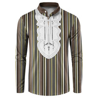 Liberia Brown Kpelle Traditional Pattern Button Sweatshirt - Wonder Print Shop