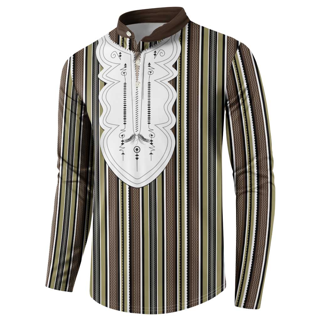 Liberia Brown Kpelle Traditional Pattern Button Sweatshirt - Wonder Print Shop