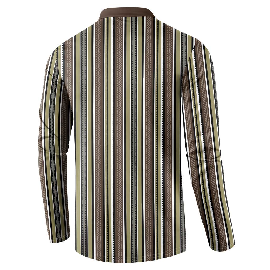 Liberia Brown Kpelle Traditional Pattern Button Sweatshirt - Wonder Print Shop