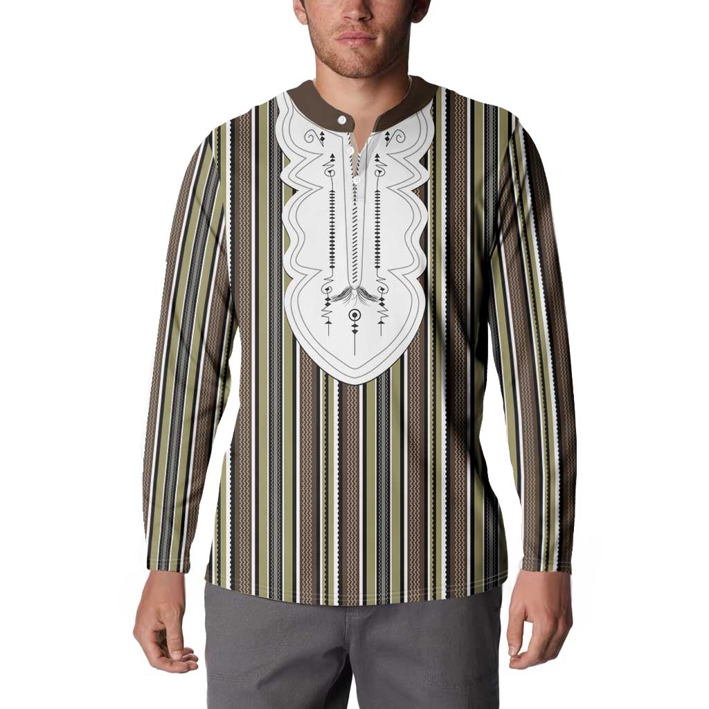 Liberia Brown Kpelle Traditional Pattern Button Sweatshirt - Wonder Print Shop