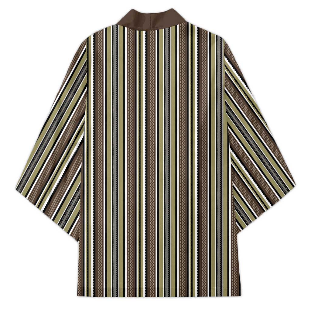 Liberia Brown Kpelle Traditional Pattern Kimono - Wonder Print Shop
