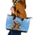 Somalia Christmas Leather Tote Bag Black Santa Riding Leopard Kirismas Wacan - Wonder Print Shop