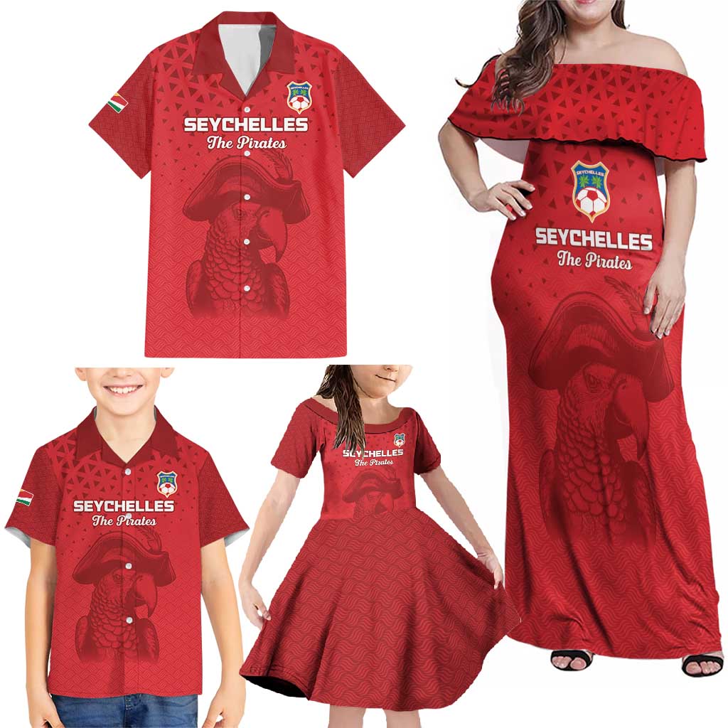 Custom Seychelles Football Family Matching Off Shoulder Maxi Dress and Hawaiian Shirt Go The Pirates - Wonder Print Shop