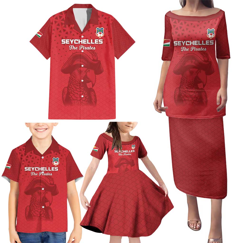 Custom Seychelles Football Family Matching Puletasi and Hawaiian Shirt Go The Pirates - Wonder Print Shop