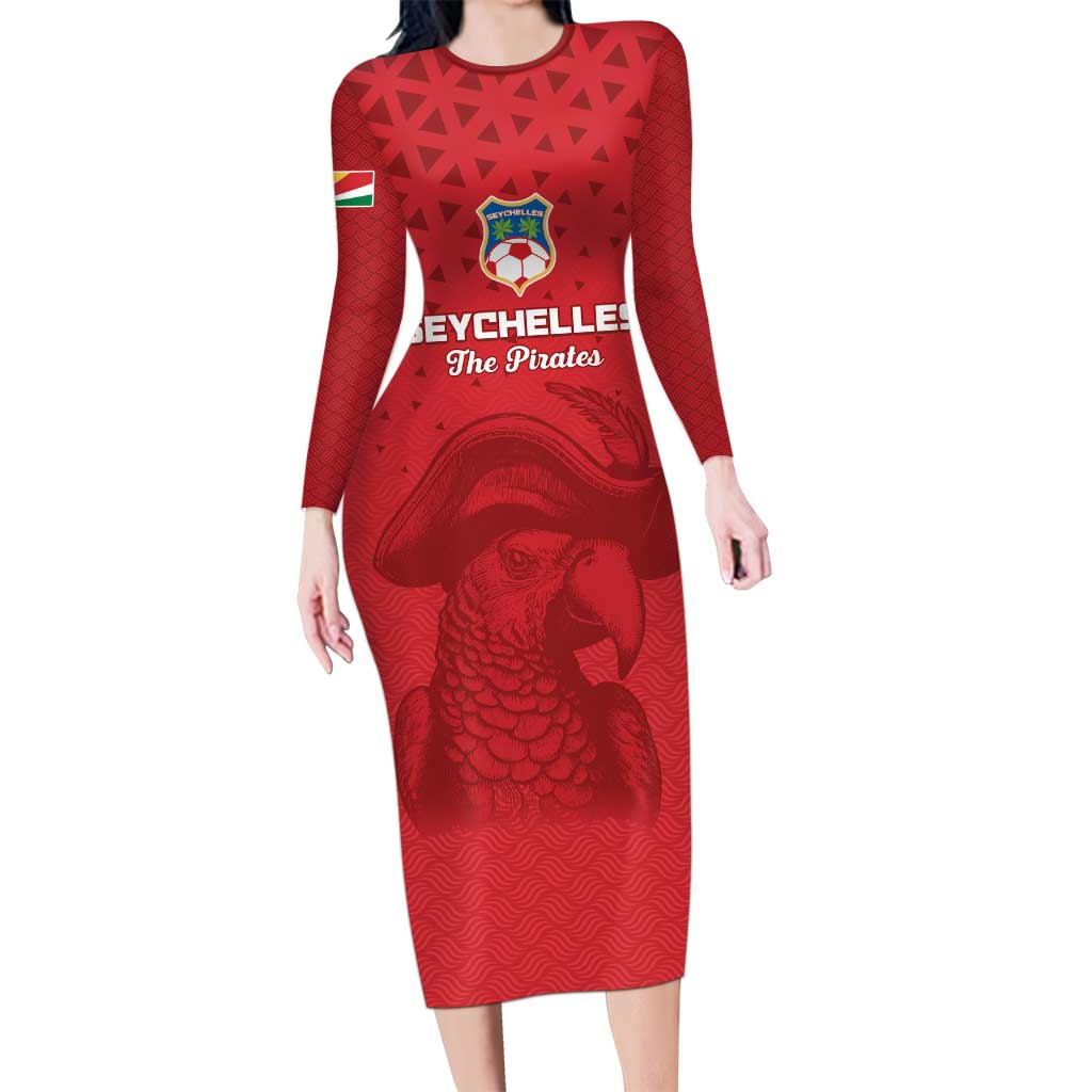 Custom Seychelles Football Long Sleeve Bodycon Dress Go The Pirates - Wonder Print Shop