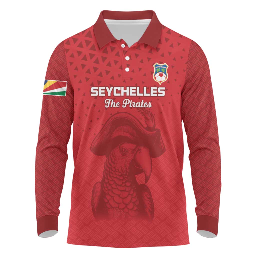 Custom Seychelles Football Long Sleeve Polo Shirt Go The Pirates - Wonder Print Shop