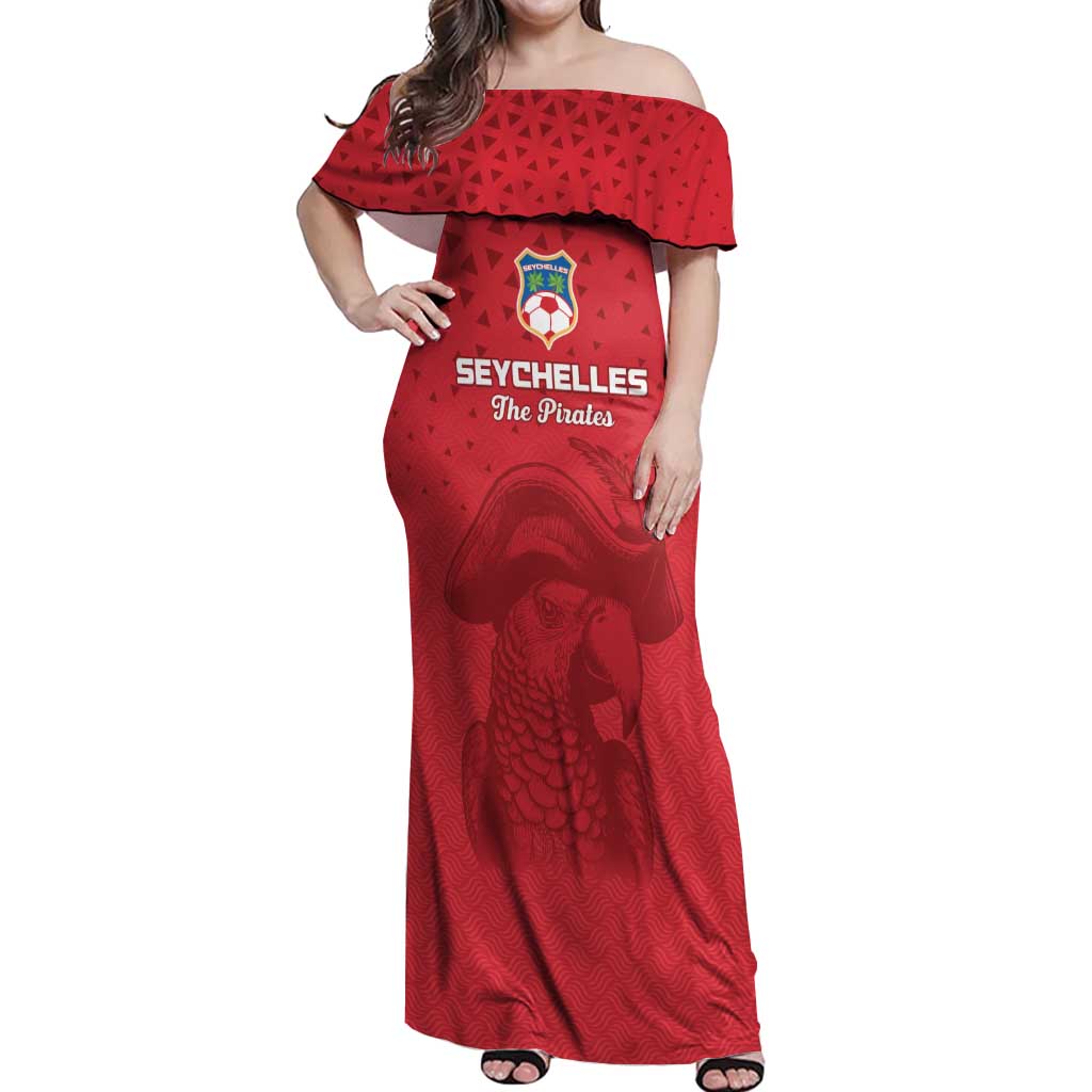 Custom Seychelles Football Off Shoulder Maxi Dress Go The Pirates - Wonder Print Shop