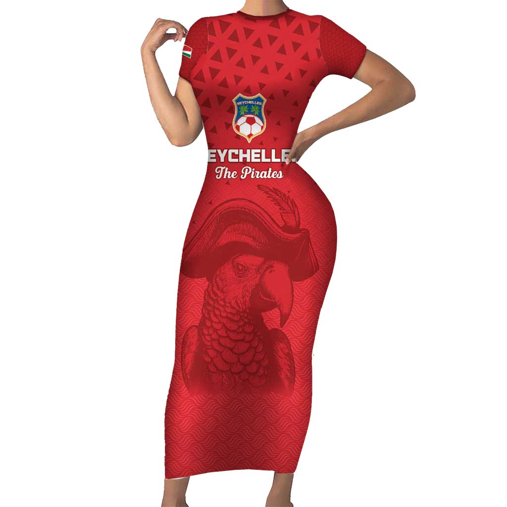 Custom Seychelles Football Short Sleeve Bodycon Dress Go The Pirates - Wonder Print Shop