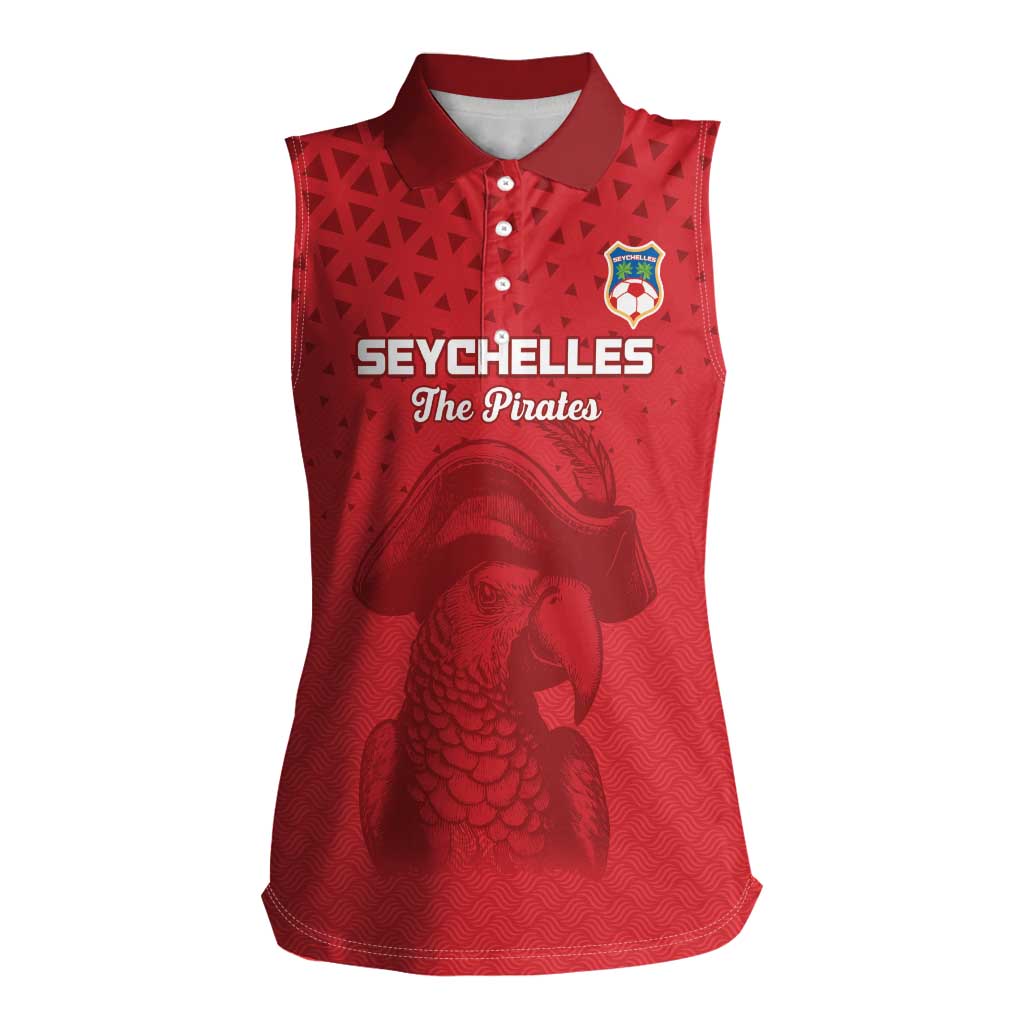 Custom Seychelles Football Women Sleeveless Polo Shirt Go The Pirates - Wonder Print Shop