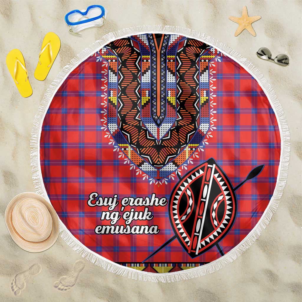 Kenya Maasai Shuka Beach Blanket Mix Dashiki - Beadwork Pattern - Wonder Print Shop