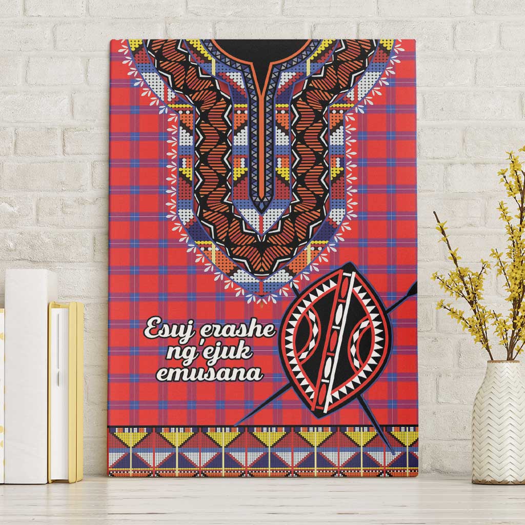 Kenya Maasai Shuka Canvas Wall Art Mix Dashiki - Beadwork Pattern - Wonder Print Shop