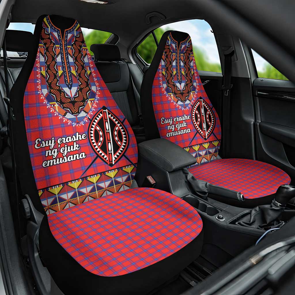 Kenya Maasai Shuka Car Seat Cover Mix Dashiki - Beadwork Pattern - Wonder Print Shop