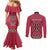 Personalised Kenya Maasai Shuka Couples Matching Mermaid Dress and Long Sleeve Button Shirt Mix Dashiki - Beadwork Pattern