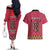 Personalised Kenya Maasai Shuka Couples Matching Off The Shoulder Long Sleeve Dress and Hawaiian Shirt Mix Dashiki - Beadwork Pattern - Wonder Print Shop