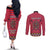 Personalised Kenya Maasai Shuka Couples Matching Off The Shoulder Long Sleeve Dress and Long Sleeve Button Shirt Mix Dashiki - Beadwork Pattern