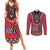 Personalised Kenya Maasai Shuka Couples Matching Summer Maxi Dress and Long Sleeve Button Shirt Mix Dashiki - Beadwork Pattern - Wonder Print Shop