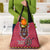 Kenya Maasai Shuka Grocery Bag Mix Dashiki - Beadwork Pattern