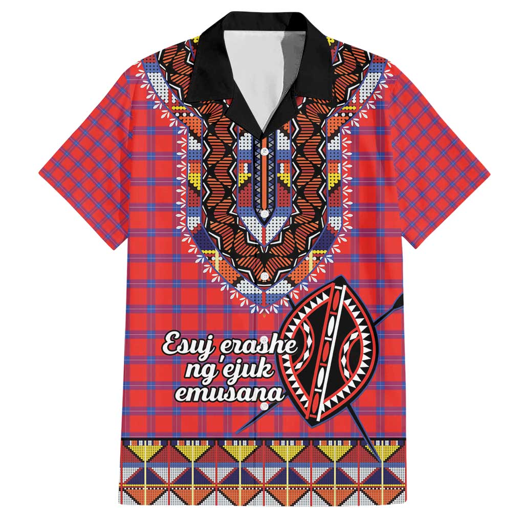 Personalised Kenya Maasai Shuka Hawaiian Shirt Mix Dashiki - Beadwork Pattern - Wonder Print Shop