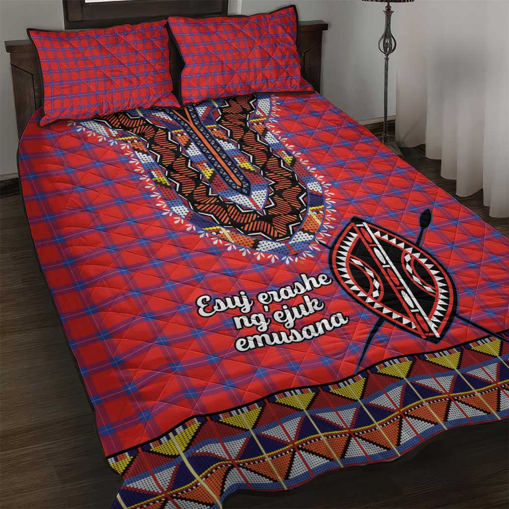 Kenya Maasai Shuka Quilt Bed Set Mix Dashiki - Beadwork Pattern - Wonder Print Shop