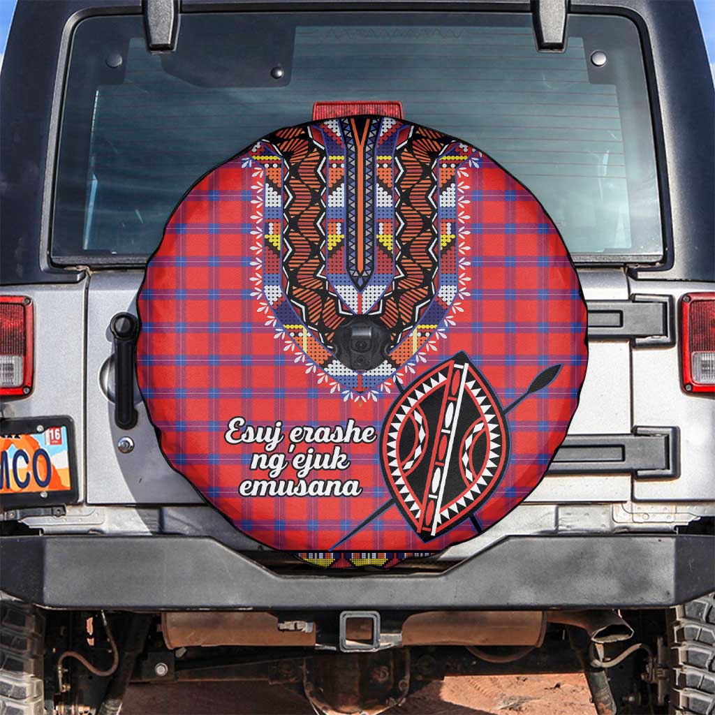 Kenya Maasai Shuka Spare Tire Cover Mix Dashiki - Beadwork Pattern - Wonder Print Shop