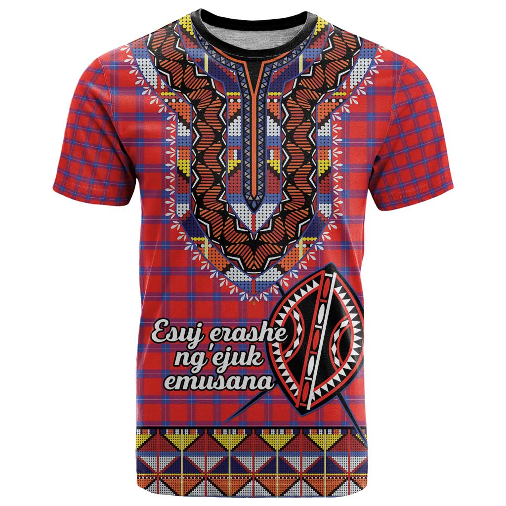 Personalised Kenya Maasai Shuka T Shirt Mix Dashiki - Beadwork Pattern - Wonder Print Shop