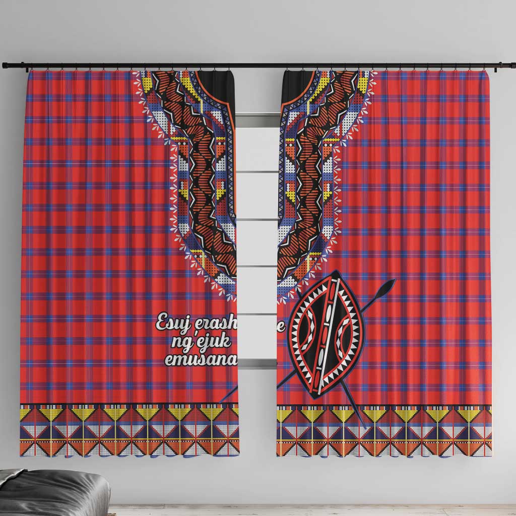 Kenya Maasai Shuka Window Curtain Mix Dashiki - Beadwork Pattern - Wonder Print Shop