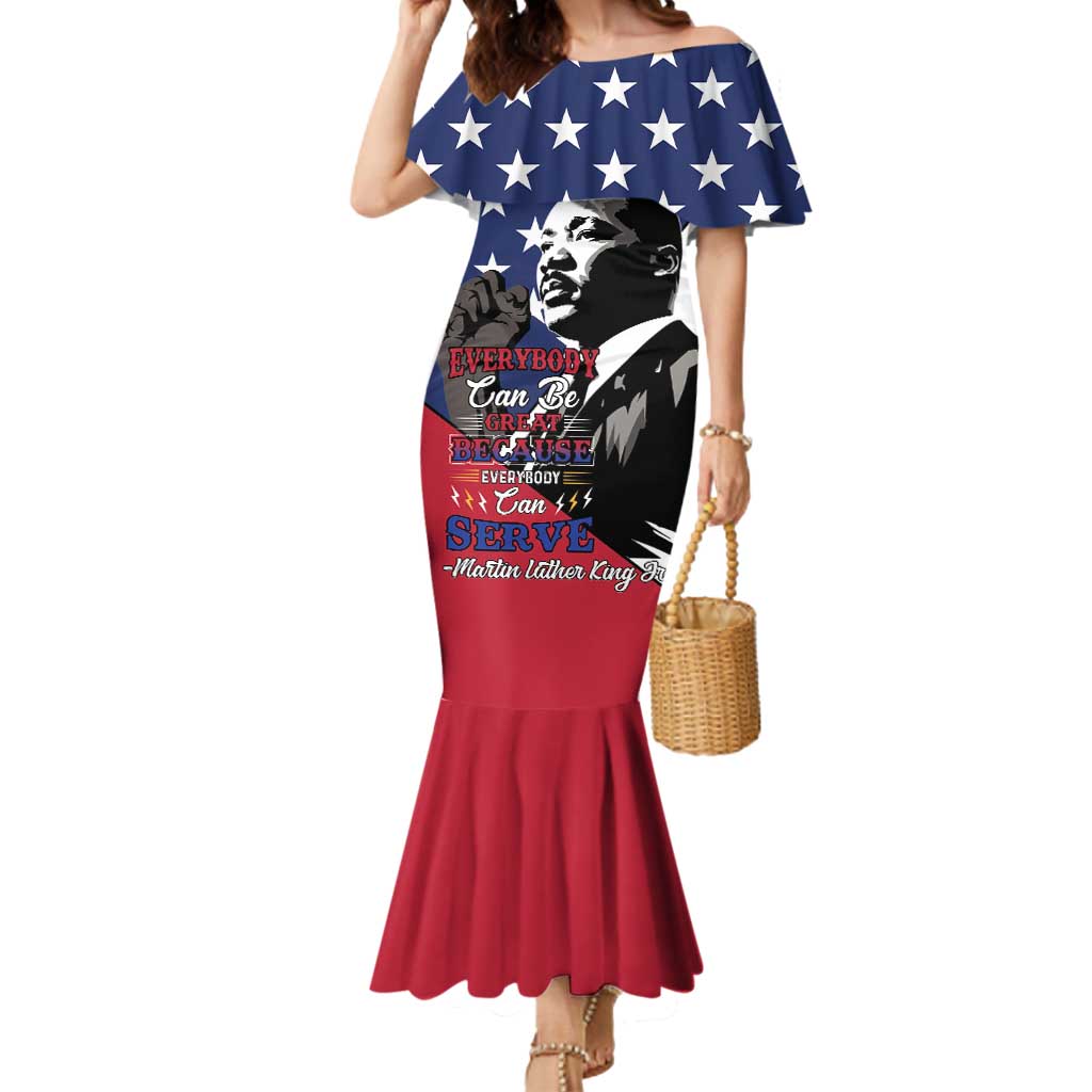 Happy MLK Day Mermaid Dress Everybody Can Be Great Because Everybody Can Serve - Wonder Print Shop