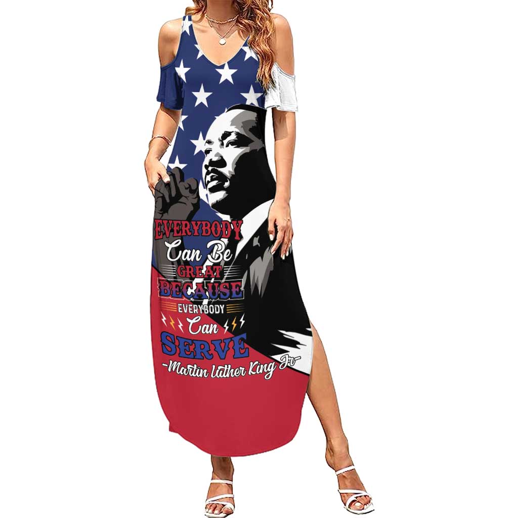 Happy MLK Day Summer Maxi Dress Everybody Can Be Great Because Everybody Can Serve - Wonder Print Shop