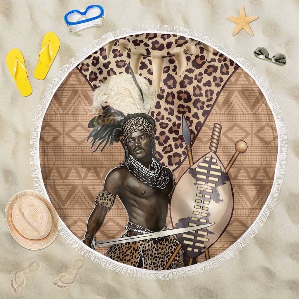 South Africa Zulu People Beach Blanket Zulu Warrior - Wonder Print Shop