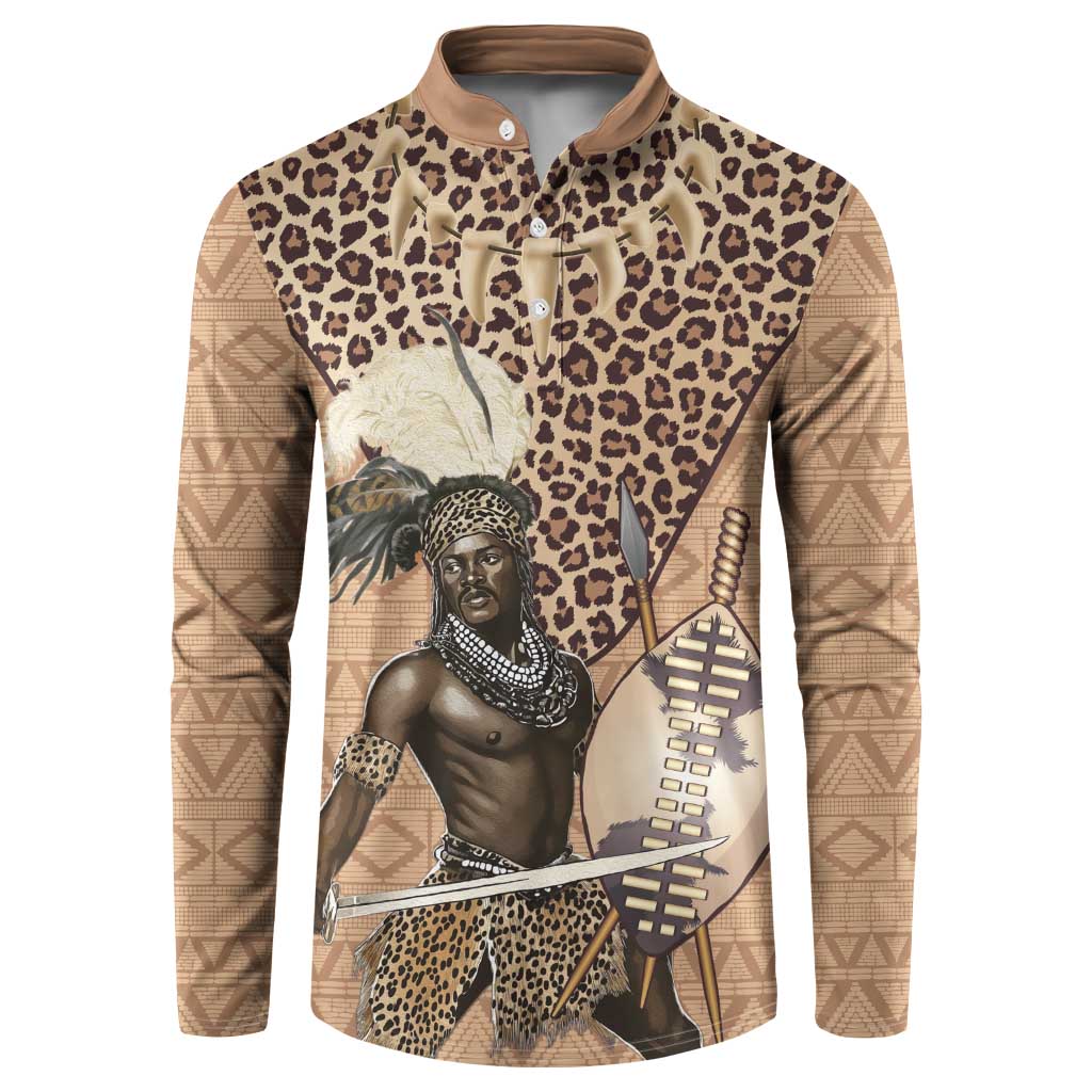 South Africa Zulu People Button Sweatshirt Zulu Warrior - Wonder Print Shop